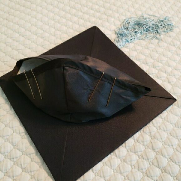 Masters Graduation Cap and Gown Laurel Jostens Size 58 Zip Up Black VTG 90s - Picture 15 of 16
